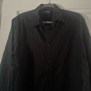 Mens Express 1MX L 16-16 1/2 Easy Care Long Sleeve Modern Fit Button Up Shirt